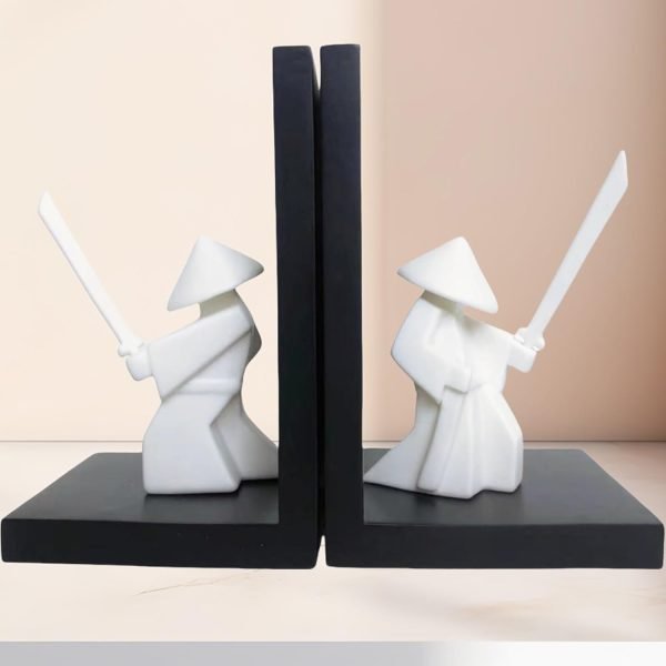 61MVlZHw-WL._AC_SL1500 Goodsright Decor Chivalrous Samurai Bookends, Modern Chinese Tai Chi Character Book Ends, Heavy Abstract Bookend, Japanese Warrior Statue Book Stoppers, Kongfu Non-Slip Crafts Book Ends, for Office Home Decor(Color:B)