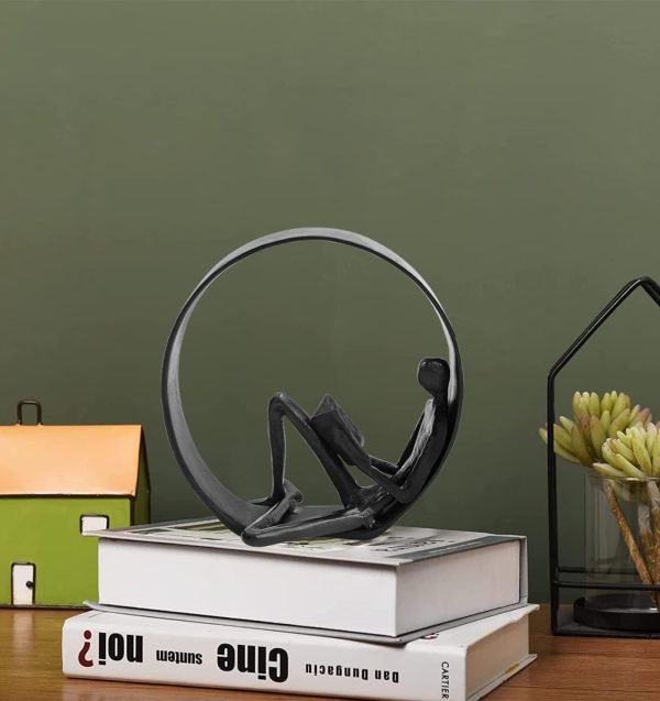 61NSBl7RQmL._AC_SL1500 Goodsright Decor Reading Figurines and Statues - Bookshelf Decorations Objects??Metal Reader Cast Iron Sculpture??Book Lovers Gifts?? Modern Art Shelf D??cor?? Reading Accessories for Book Lovers