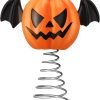 Goodsright Decor Halloween Pumpkin Skull Ghost Miniature Tree Topper Spooky Halloween Ornaments Pumpkin Halloween Tree Topper 4 Inches Mini Halloween Christmas Tree Ornaments for Halloween Party (Ghost)