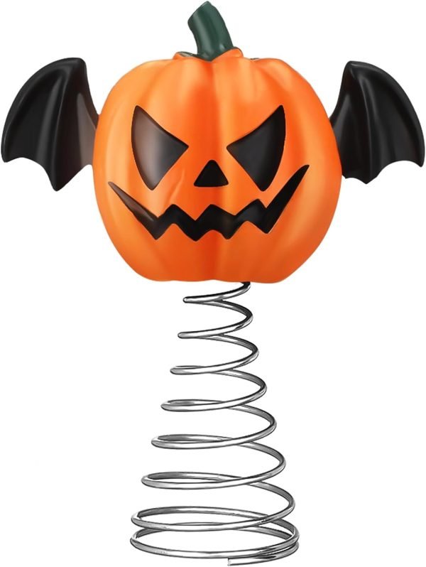 Goodsright Decor Halloween Pumpkin Skull Ghost Miniature Tree Topper Spooky Halloween Ornaments Pumpkin Halloween Tree Topper 4 Inches Mini Halloween Christmas Tree Ornaments for Halloween Party (Ghost)