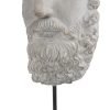 Goodsright Decor Greek Statue Sculptures Home Decor - Resin Bust Statue Zeus Statue on Metal Pole and Resin Base Greek God Statues for Living Room Shelf Office Table TV Stand Art Decor 8.25*4.5*16 Inch