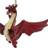 Goodsright Decor Red Flying Gothic Dragon Fantasy Christmas Tree Hanging Ornament Statue