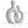 Goodsright Decor White Couple Statue Love Sculpture: Ceramic Couple Figurine Abstract Art Statue Modern Home Decor for Bedroom Shelf Table Mantel Couples Decor Wedding Table Decor