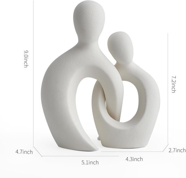 Goodsright Decor White Couple Statue Love Sculpture: Ceramic Couple Figurine Abstract Art Statue Modern Home Decor for Bedroom Shelf Table Mantel Couples Decor Wedding Table Decor