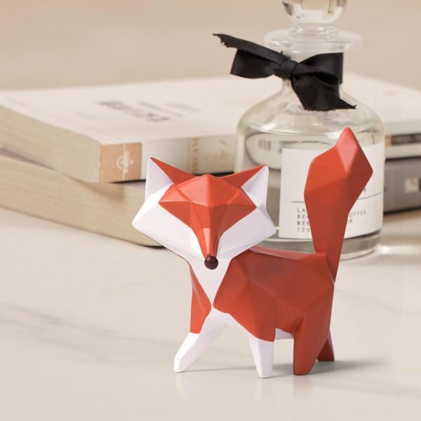 Goodsright Decor Fox Figurine Statue Gifts Modern Sculpture Decor Home Gifts Animal Arts Polyresin Geometric Crafts 4.0 inch