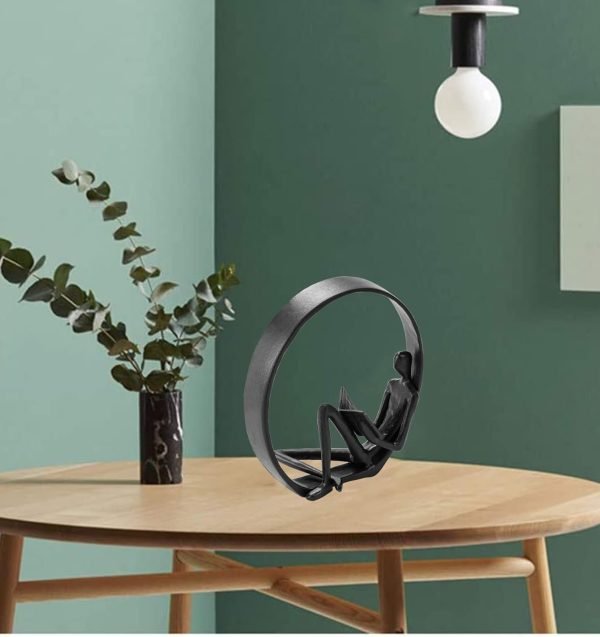 61eOmEVIvML._AC_SL1500 Goodsright Decor Reading Figurines and Statues - Bookshelf Decorations Objects??Metal Reader Cast Iron Sculpture??Book Lovers Gifts?? Modern Art Shelf D??cor?? Reading Accessories for Book Lovers