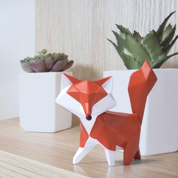 Goodsright Decor Fox Figurine Statue Gifts Modern Sculpture Decor Home Gifts Animal Arts Polyresin Geometric Crafts 4.0 inch