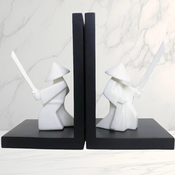 61gxayJSHcL._AC_SL1500 Goodsright Decor Chivalrous Samurai Bookends, Modern Chinese Tai Chi Character Book Ends, Heavy Abstract Bookend, Japanese Warrior Statue Book Stoppers, Kongfu Non-Slip Crafts Book Ends, for Office Home Decor(Color:B)