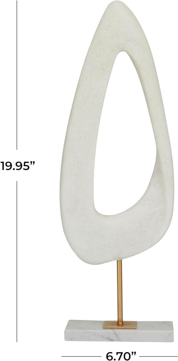61h1oO-D5KL._AC_SL1500 Goodsright Decor 79 Polystone Abstract Decorative Sculpture Cut-Out Home Decor Statue with Marble Stand, Accent Figurine 7" x 3" x 20", White