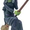 Goodsright Decor Ugly Scary Witch Flying On Broomstick with Black Cat Halloween Christmas Ornaments