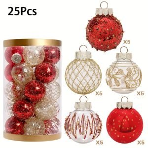 65740a4fc6061c74e95e55de8781c82e-1 Goodsright Decor 25pcs Christmas Decorations PET Boutique Christmas Ball Set Christmas Tree Decoration Pendant Easter Gift