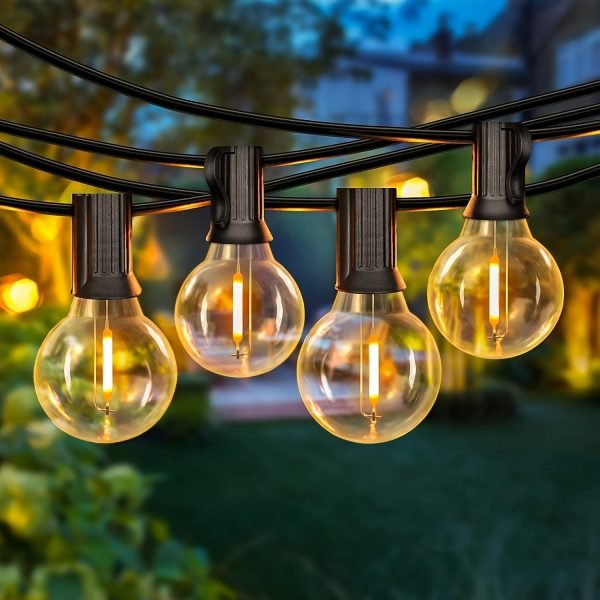 Goodsright Decor Waterproof 50Ft LED G40 Globe String Lights ?C Dimmable, Energy-Efficient & Warm Ambiance for All Festive Occasions, 27+2 Shatterproof Bulbs, US Ready