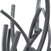 Goodsright Decor 79 Metal Abstract Decorative Sculpture Home Decor Statue with Marble Base, Accent Figurine 17" x 7" x 24", Gray