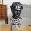 Goodsright Decor African Sculpture Resin Figurine, Handmade Home Decor, 12.2x6.3x4.3 inches, Black