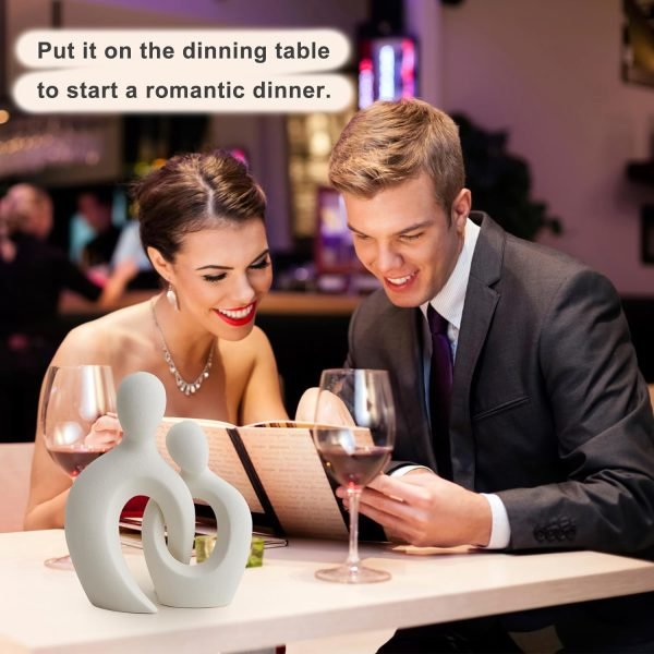 Goodsright Decor White Couple Statue Love Sculpture: Ceramic Couple Figurine Abstract Art Statue Modern Home Decor for Bedroom Shelf Table Mantel Couples Decor Wedding Table Decor