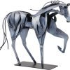 Goodsright Decor Handmade Horse Statue - Unique Rustic Decor for Office & Home - Hand-Painted Metal Sculpture - Perfect Handicraft Gift for Horse Lovers (Blue)