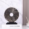 719qpTYaeBL._AC_SL1500 Goodsright Decor Black and Gold Home Decor Sculpture, Above Kitchen Cabinet Decor Aesthetic, Living Room Decor Round Statue Medallion, Center Pieces Decoration for Table - Ideal, Bedroom, Office Desktop Decor