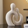 Goodsright Decor White Couple Statue Love Sculpture: Ceramic Couple Figurine Abstract Art Statue Modern Home Decor for Bedroom Shelf Table Mantel Couples Decor Wedding Table Decor