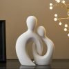 Goodsright Decor White Couple Statue Love Sculpture: Ceramic Couple Figurine Abstract Art Statue Modern Home Decor for Bedroom Shelf Table Mantel Couples Decor Wedding Table Decor