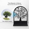 Goodsright Decor Metal Bookend, Tree of Life bookend for Shelves, Home Decorative Bookends for Heavy Books, Black Non-Skid Book Stopper, 7 x 5.5 x 3.5 inch (1 Pair)