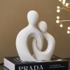 Goodsright Decor White Couple Statue Love Sculpture: Ceramic Couple Figurine Abstract Art Statue Modern Home Decor for Bedroom Shelf Table Mantel Couples Decor Wedding Table Decor