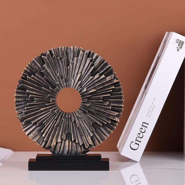 71ODC0VUlYL._AC_SL1500 Goodsright Decor Black and Gold Home Decor Sculpture, Above Kitchen Cabinet Decor Aesthetic, Living Room Decor Round Statue Medallion, Center Pieces Decoration for Table - Ideal, Bedroom, Office Desktop Decor
