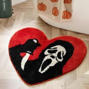 71PEBhKRhSL._AC_SL1500 Goodsright Decor Halloween Bathroom Rugs Black Red Orange Bath Mat Non Slip, Nightmare Before Christmas Home Decor, Funny Skull Bath Rugs Washable Absorbent Spooky Gifts