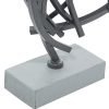 Goodsright Decor 79 Metal Abstract Decorative Sculpture Home Decor Statue with Marble Base, Accent Figurine 17" x 7" x 24", Gray