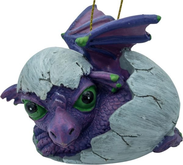 71YQOQTCcRL._AC_SL1500 Goodsright Decor Purple Baby Dragon Hatching from Egg Christmas Tree Ornament
