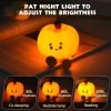Goodsright Decor Pumpkin Night Light - Cute LED Pumpkin Lamp, Silicone Dimmable Nursery Nightlight for Kids, Rechargeable Bedside Tap Lamp, Funny Office Desk Decor and Gift