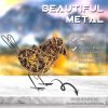 Goodsright Decor Set of 3 Handmade Bird Statue Home Decor,Metal Bird Figurine Rustic Table Decor, Hanging Metal Bird Decor Woven with Brown Natural Rattan for Home Decoration Memo Holder