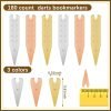 Goodsright Decor 180 Pieces Book Darts Tin Mixed Metals Bookmarkers Thin Line Bookmarks Silver Gold Orange Book Markers Brass Page Darts Mixed Book Markers for Women Men Teen Students Readers Book Lovers