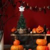 Goodsright Decor Halloween Pumpkin Skull Ghost Miniature Tree Topper Spooky Halloween Ornaments Pumpkin Halloween Tree Topper 4 Inches Mini Halloween Christmas Tree Ornaments for Halloween Party (Ghost)