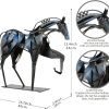 Goodsright Decor Handmade Horse Statue - Unique Rustic Decor for Office & Home - Hand-Painted Metal Sculpture - Perfect Handicraft Gift for Horse Lovers (Blue)