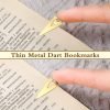 Goodsright Decor 180 Pieces Book Darts Tin Mixed Metals Bookmarkers Thin Line Bookmarks Silver Gold Orange Book Markers Brass Page Darts Mixed Book Markers for Women Men Teen Students Readers Book Lovers