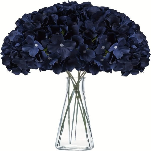 733bbda522df34cd17e2a8a4face18b2-1 Goodsright Decor Elegant Navy Silk Hydrangea Flowers, 6-Pack - Versatile & Realistic, Perfect for Weddings, Parties & Home Decor, Allergy-Free