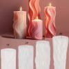 Goodsright Decor 4pcs/set Wave Cylindrical Candle Mold Set - Irregular Geometric Twisted Stripe Design - Durable Silicone for Resin & Gypsum - Unleash Your Creative Flame