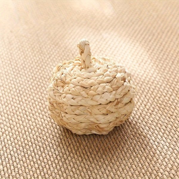 Goodsright Decor 6 Pcs Twisted Straw Pumpkins: Festive Christmas Tree Ornaments, Thanksgiving Decor, Creative Gifts - No Electricity Required