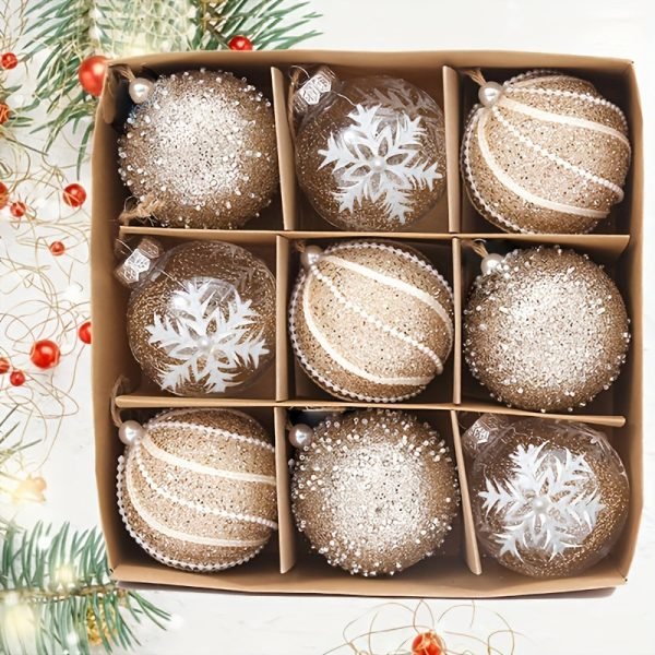 Goodsright Decor 9pcs 3.15inch Christmas Ball Pendant, Pendant, Pendant Decor Ornament, Scene Decor, Room Decor, Home Decor, Window Decor Pendant, Holiday Party Decor
