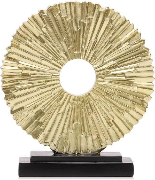 81-J-lSvu4L._AC_SL1500 Goodsright Decor Black and Gold Home Decor Sculpture, Above Kitchen Cabinet Decor Aesthetic, Living Room Decor Round Statue Medallion, Center Pieces Decoration for Table - Ideal, Bedroom, Office Desktop Decor