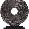 8129di7OfoL._AC_SL1500 Goodsright Decor Black and Gold Home Decor Sculpture, Above Kitchen Cabinet Decor Aesthetic, Living Room Decor Round Statue Medallion, Center Pieces Decoration for Table - Ideal, Bedroom, Office Desktop Decor
