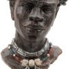 Goodsright Decor African Sculpture Resin Figurine, Handmade Home Decor, 12.2x6.3x4.3 inches, Black