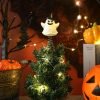 Goodsright Decor Halloween Pumpkin Skull Ghost Miniature Tree Topper Spooky Halloween Ornaments Pumpkin Halloween Tree Topper 4 Inches Mini Halloween Christmas Tree Ornaments for Halloween Party (Ghost)