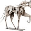 Goodsright Decor Handmade Horse Statue - Unique Rustic Decor for Office & Home - Hand-Painted Metal Sculpture - Perfect Handicraft Gift for Horse Lovers (Blue)