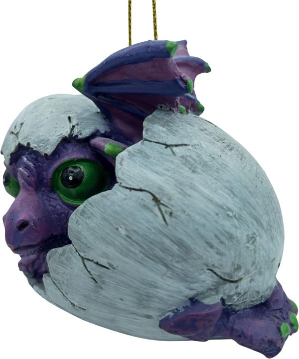 81DQc2KAjgL._AC_SL1500 Goodsright Decor Purple Baby Dragon Hatching from Egg Christmas Tree Ornament