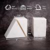 Goodsright Decor Marble Book Ends for Shelves, Decorative Bookends for Heavy Books, Unique Mid Century Modern White and Gold Bookends with Brass Inlay, Heavy Duty Bookshelf Stopper, Set of 2