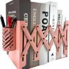 81WZSqhYu4L._AC_SL1500 Goodsright Decor Adjustable Bookends, 19 inches 2 Dividers Heavy Duty Metal Book Holders, Book Storage Rack, Desk Organizer Magazine File Holder for Office, School, Bookstore and Home, Black