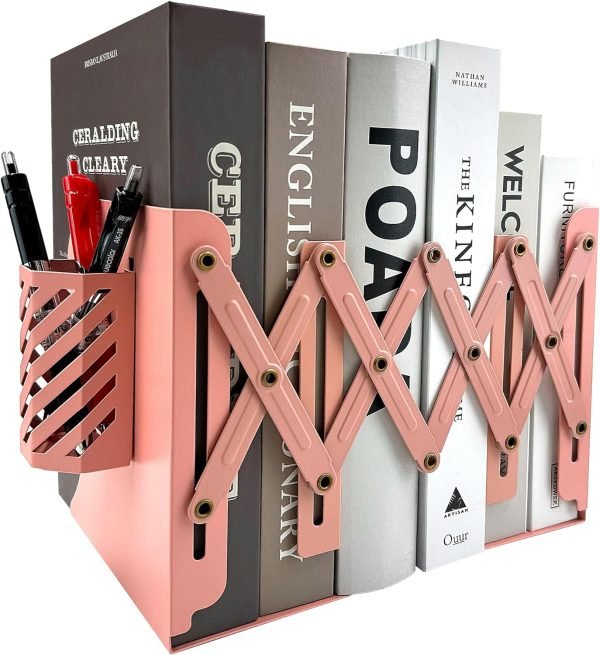 81WZSqhYu4L._AC_SL1500 Goodsright Decor Adjustable Bookends, 19 inches 2 Dividers Heavy Duty Metal Book Holders, Book Storage Rack, Desk Organizer Magazine File Holder for Office, School, Bookstore and Home, Black