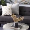 81XNdhDUcBL._AC_SL1500 Goodsright Decor Polystone Floral Handmade Decorative Sculpture Home Decor Statue with Black Block Base, Accent Figurine 18" x 4" x 17", Gold