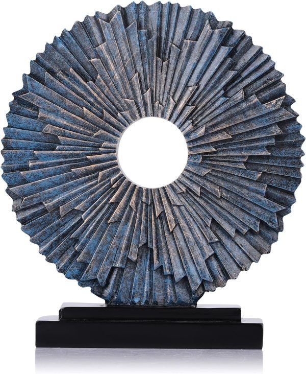 81doKmMkVtL._AC_SL1500 Goodsright Decor Black and Gold Home Decor Sculpture, Above Kitchen Cabinet Decor Aesthetic, Living Room Decor Round Statue Medallion, Center Pieces Decoration for Table - Ideal, Bedroom, Office Desktop Decor